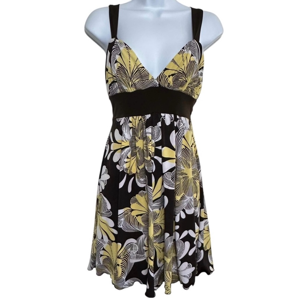 Speechless Floral Mini Dress Brown Yellow Juniors Small